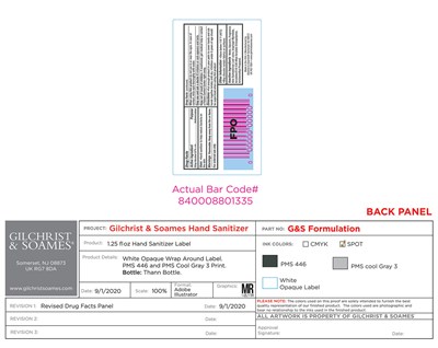 back - 1.25oz Hand Sanitizer Label G S Back